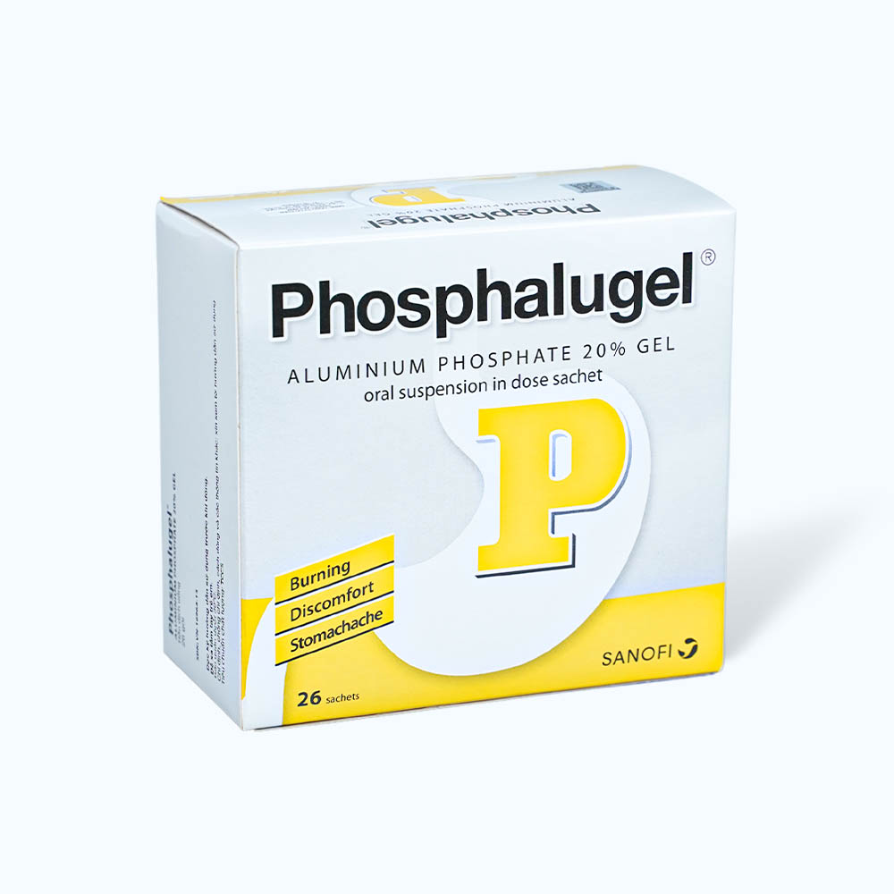 Hỗn dịch uống Phosphalugel Sanofi giảm độ axit của dạ dày (26 gói x 20g)-1