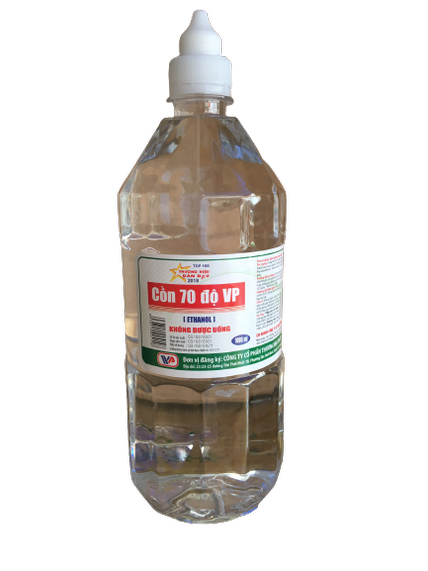 Cồn 70 độ Vĩnh Phúc dùng để diệt khuẩn dụng cụ y tế, bề mặt trong y tế (1000ml)