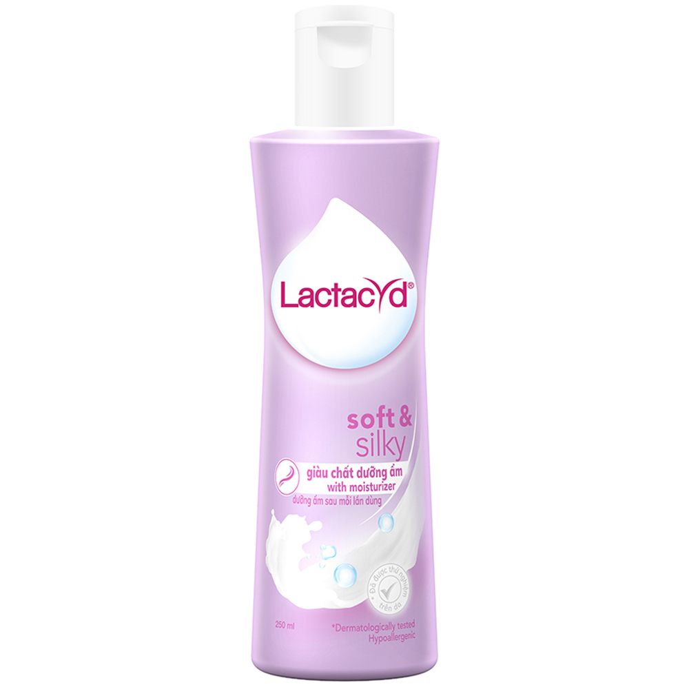 Dung dịch vệ sinh phụ nữ Lactacyd Soft And Silky hỗ trợ dưỡng ẩm, ngăn ngừa khô rát (250ml)