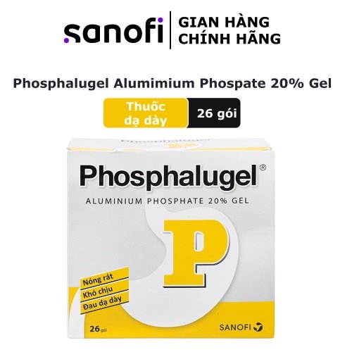 Hỗn dịch uống Phosphalugel Sanofi giảm độ axit của dạ dày (26 gói x 20g)-0