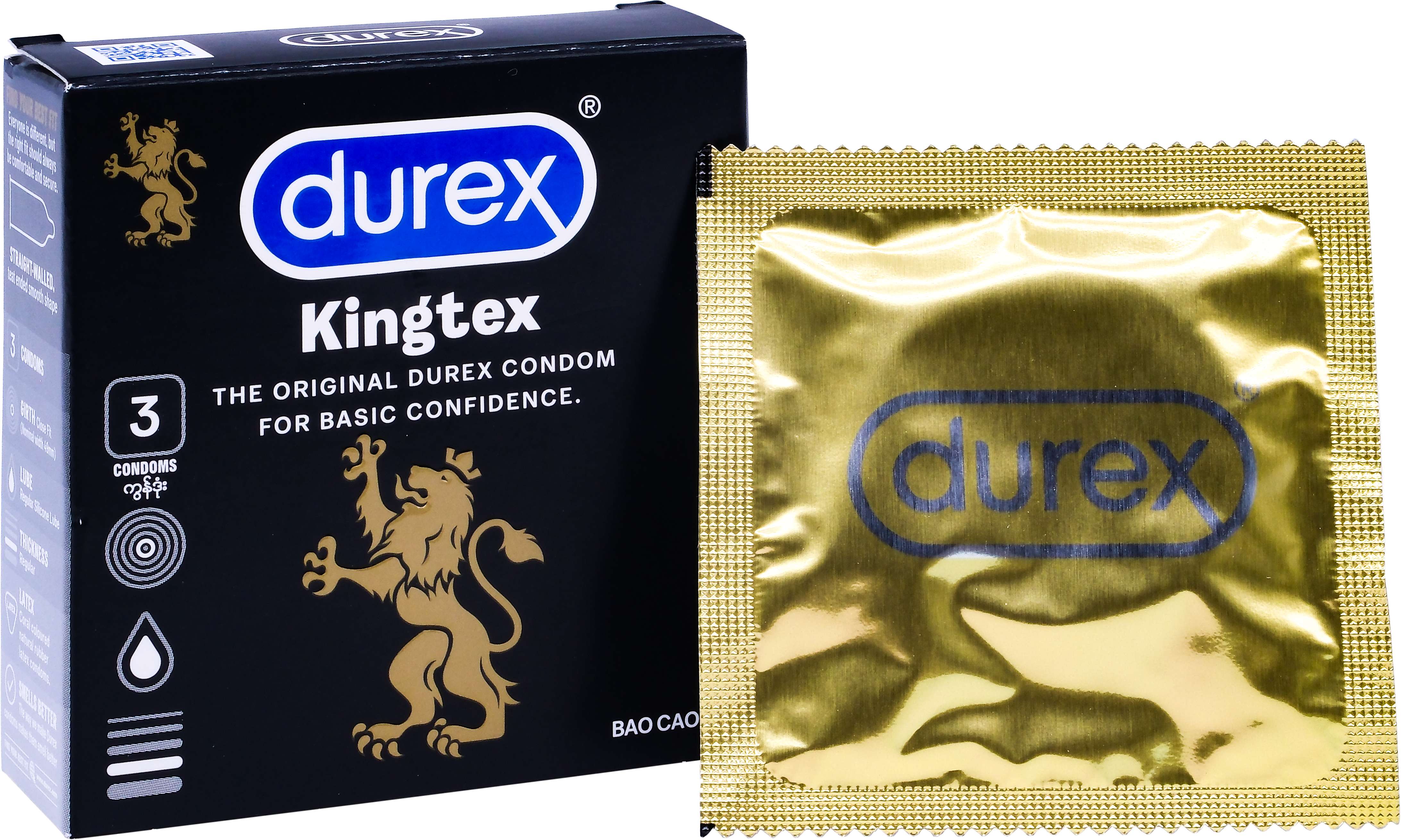 Bao cao su Durex Kingtex ôm sát, vừa vặn (49mm - 3 cái)