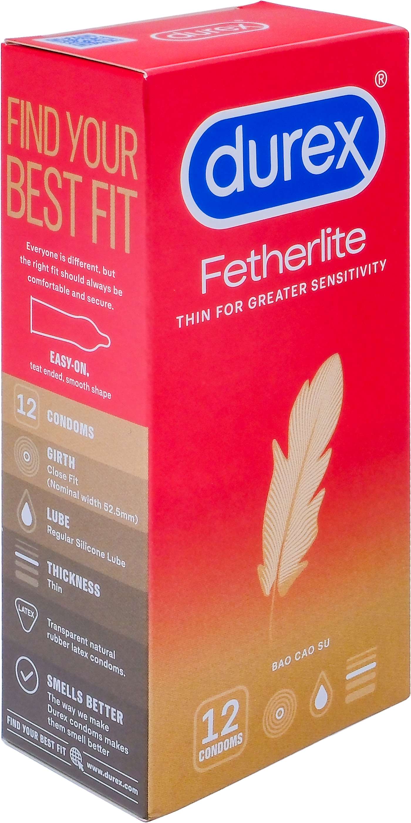 Bao cao su Durex Fetherlite vừa vặn, độ bảo vệ cao (12 cái)-1