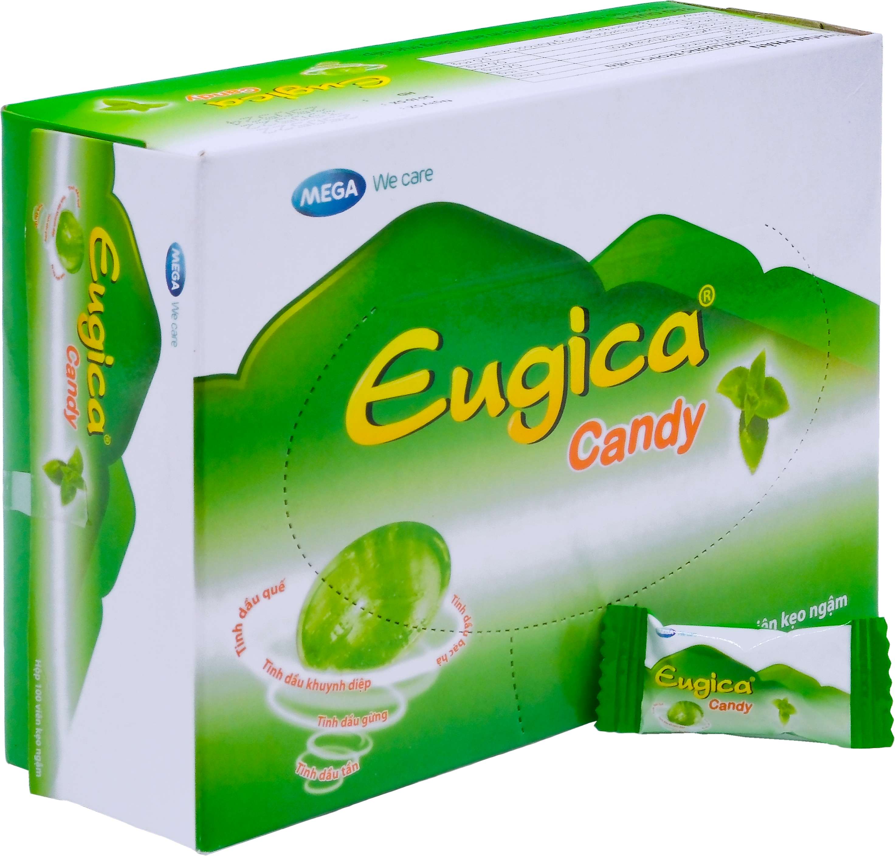 Kẹo ngậm Eugica Candy MEGA We care hỗ trợ làm ấm, thông cổ (300 viên)