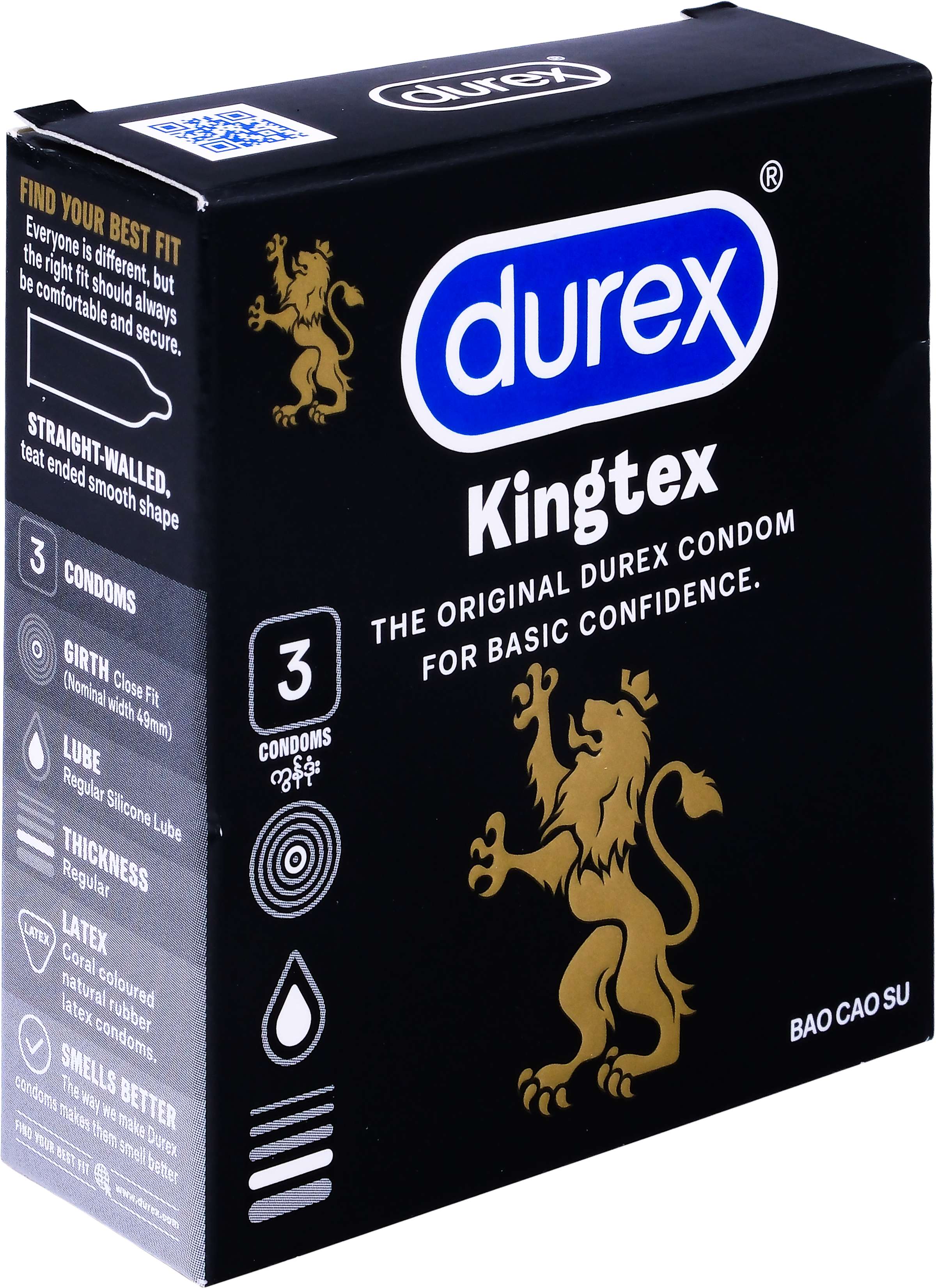 Bao cao su Durex Kingtex ôm sát, vừa vặn (49mm - 3 cái)-1