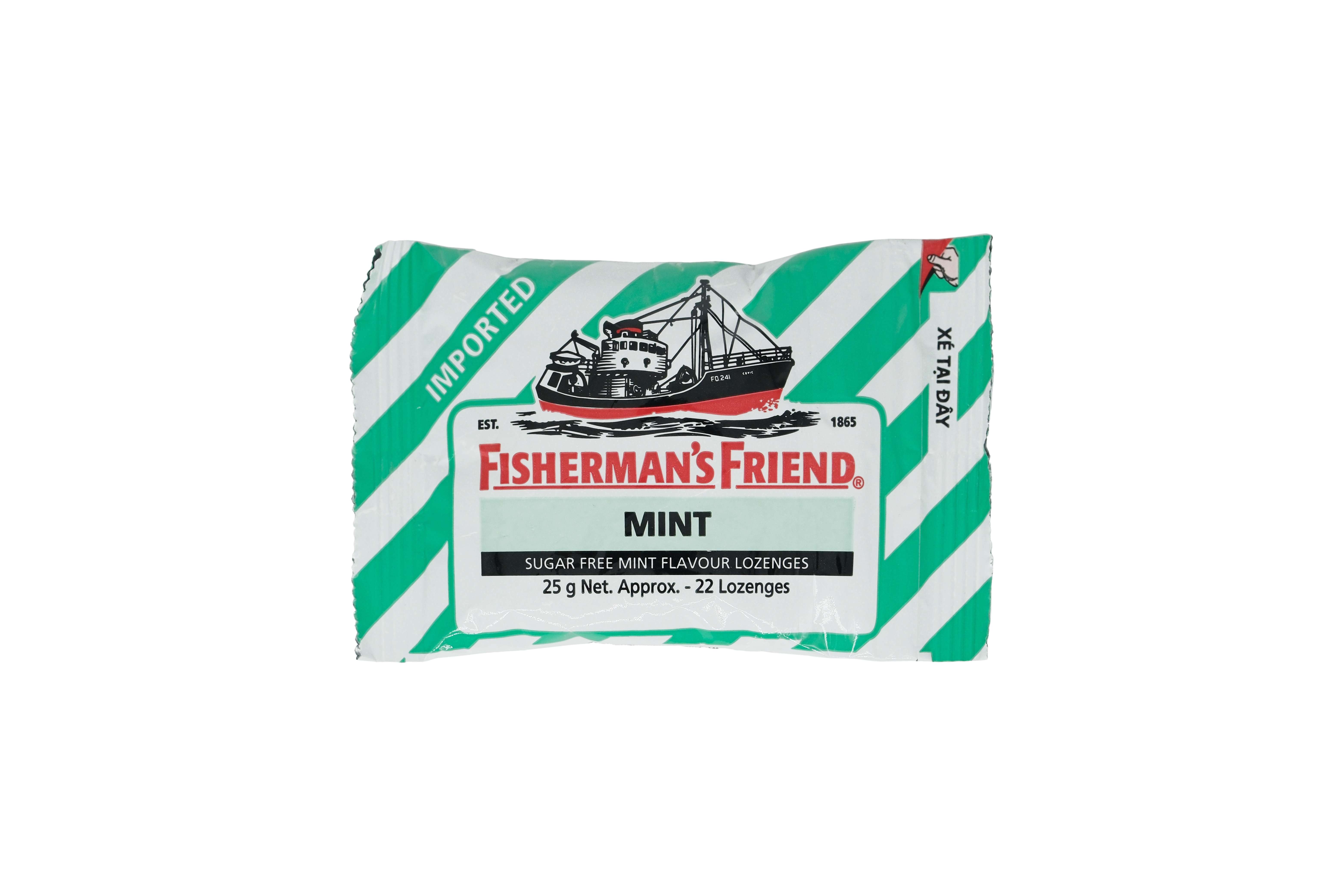 Kẹo con tàu Fisherman's Friend vị bạc hà thông cổ, mát họng, thông mũi (25g)