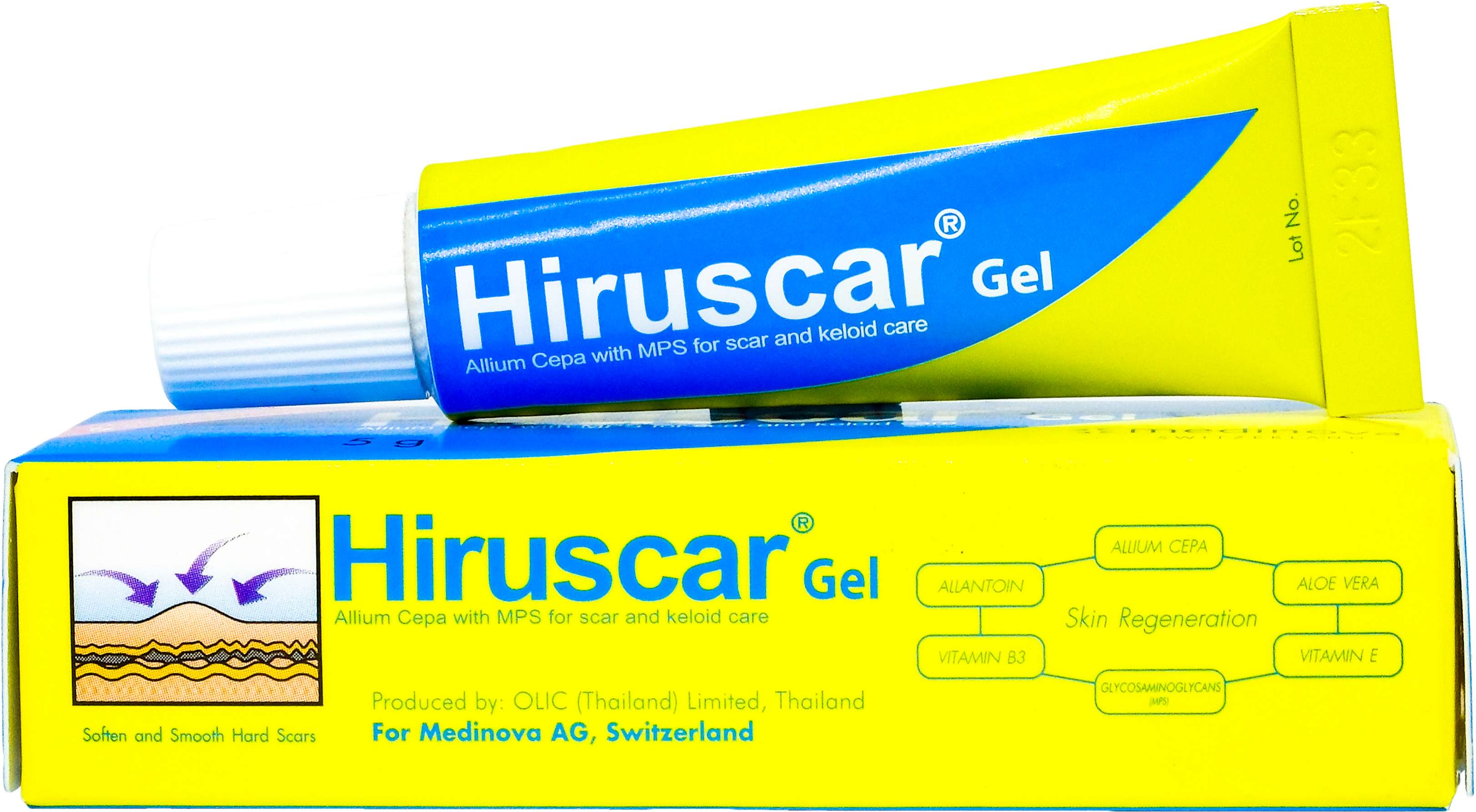 Gel Hiruscar Medinova điều trị sẹo lõm, sẹo lồi do phẫu thuật (5g)