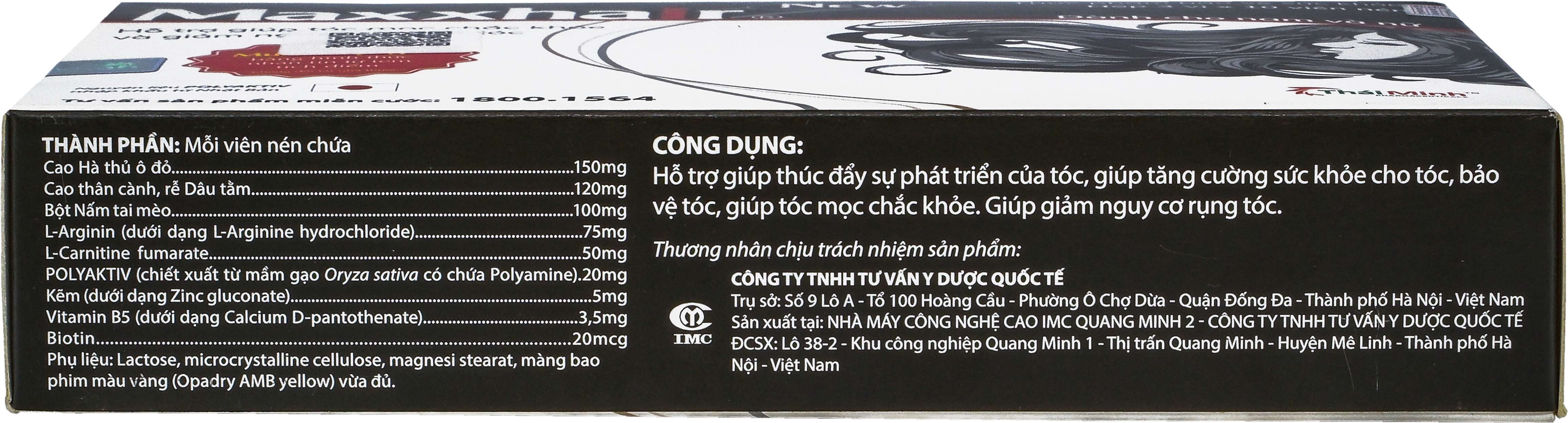 Viên uống Maxxhair New Thái Minh hỗ trợ tóc mọc chắc khỏe và giảm nguy cơ rụng tóc (3 vỉ x 10 viên)-3