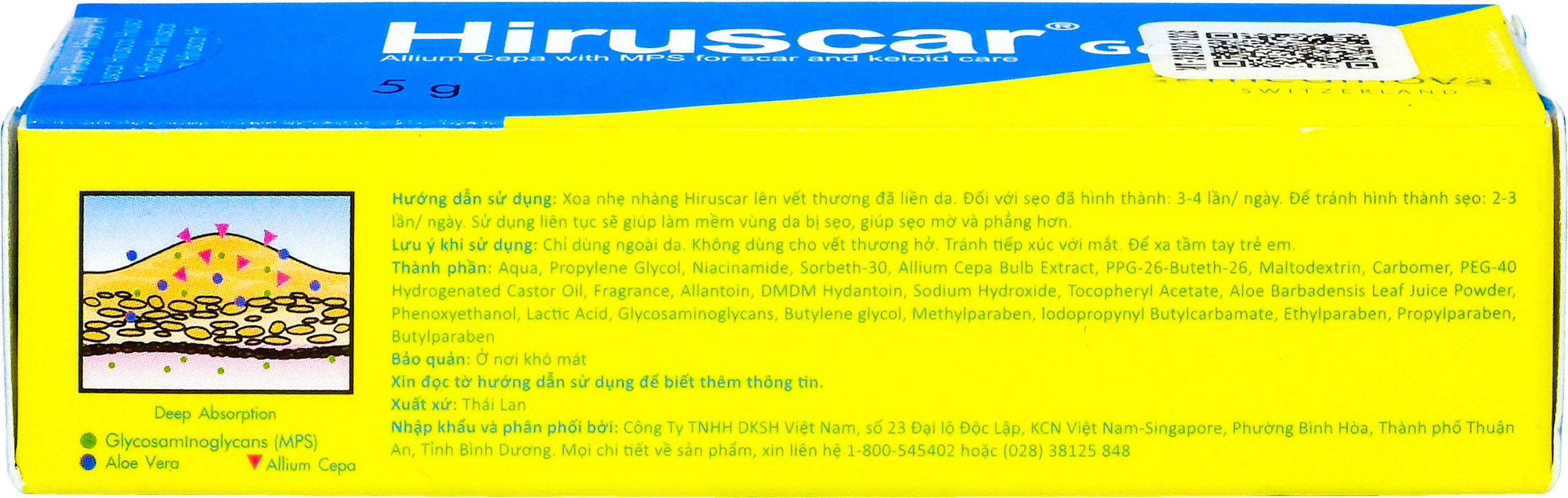 Gel Hiruscar Medinova điều trị sẹo lõm, sẹo lồi do phẫu thuật (5g)-4