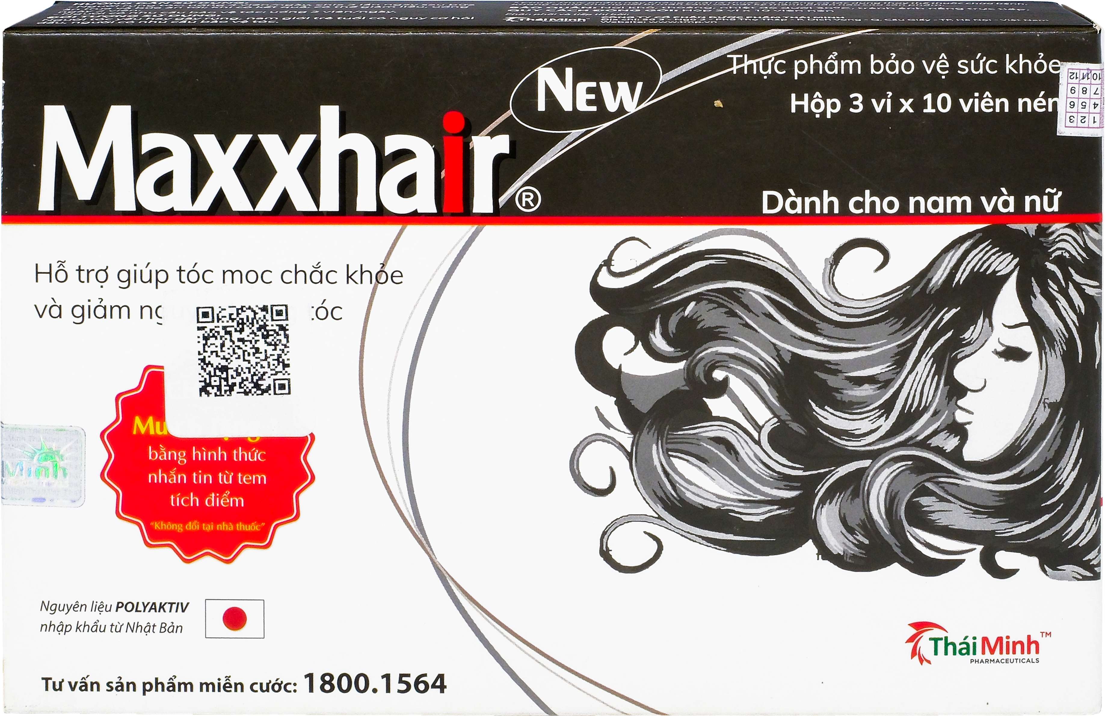 Viên uống Maxxhair New Thái Minh hỗ trợ tóc mọc chắc khỏe và giảm nguy cơ rụng tóc (3 vỉ x 10 viên)-1