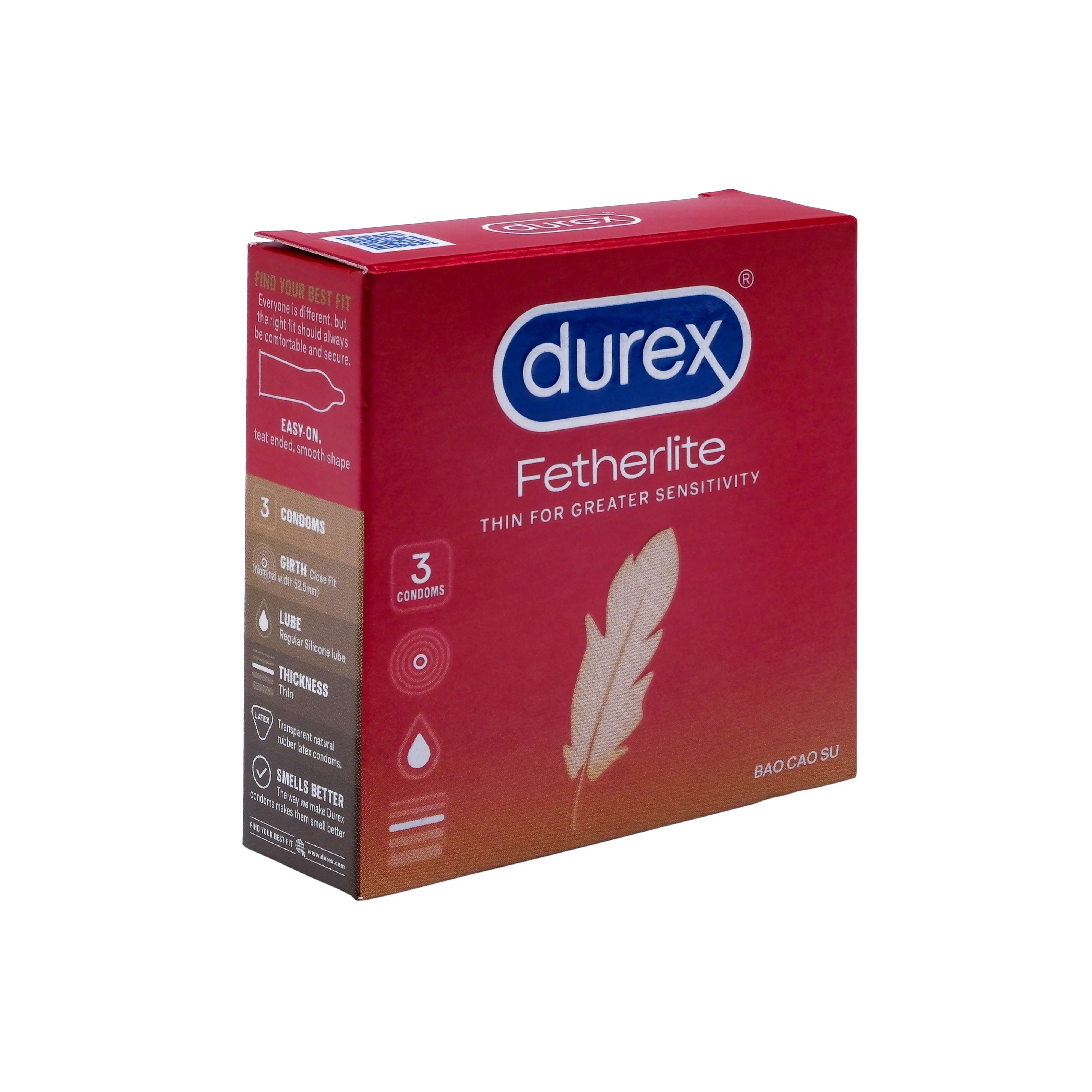 Bao cao su Durex Fetherlite vừa vặn, độ bảo vệ cao (3 cái)-1