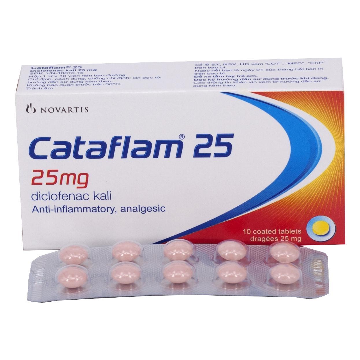 Viên nén Cataflam 25mg Novartis trị viêm và giảm đau khớp, đau do chấn thương, đau bụng kinh (1 vỉ x 10 viên)-3