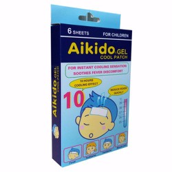 Miếng dán hạ sốt Aikido Gel Cool Patch chườm mát khi bị sốt nóng, say nắng, ngừa co giật ở trẻ (3 gói x 2 miếng)