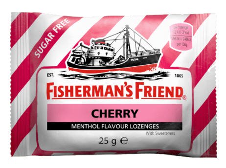 Kẹo con tàu Fisherman's Friend vị cherry thông cổ, mát họng, thông mũi (25g)