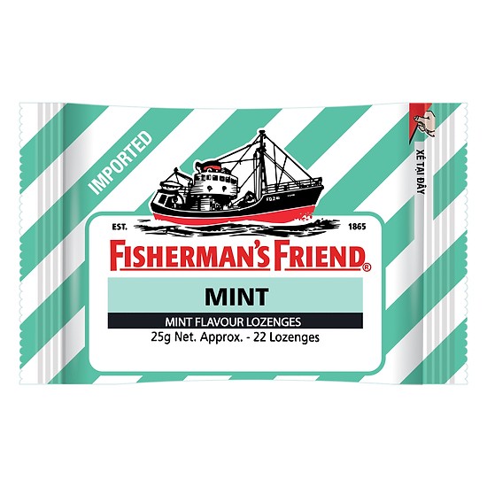 Kẹo con tàu Fisherman's Friend vị bạc hà thông cổ, mát họng, thông mũi (25g)