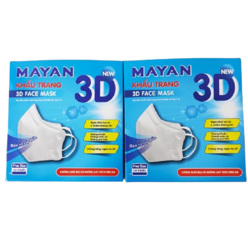 Khẩu Trang Mayan 3D Cho Người Lớn Bảo Vệ Gấp 4 Lần Freesize (10 cái)-0