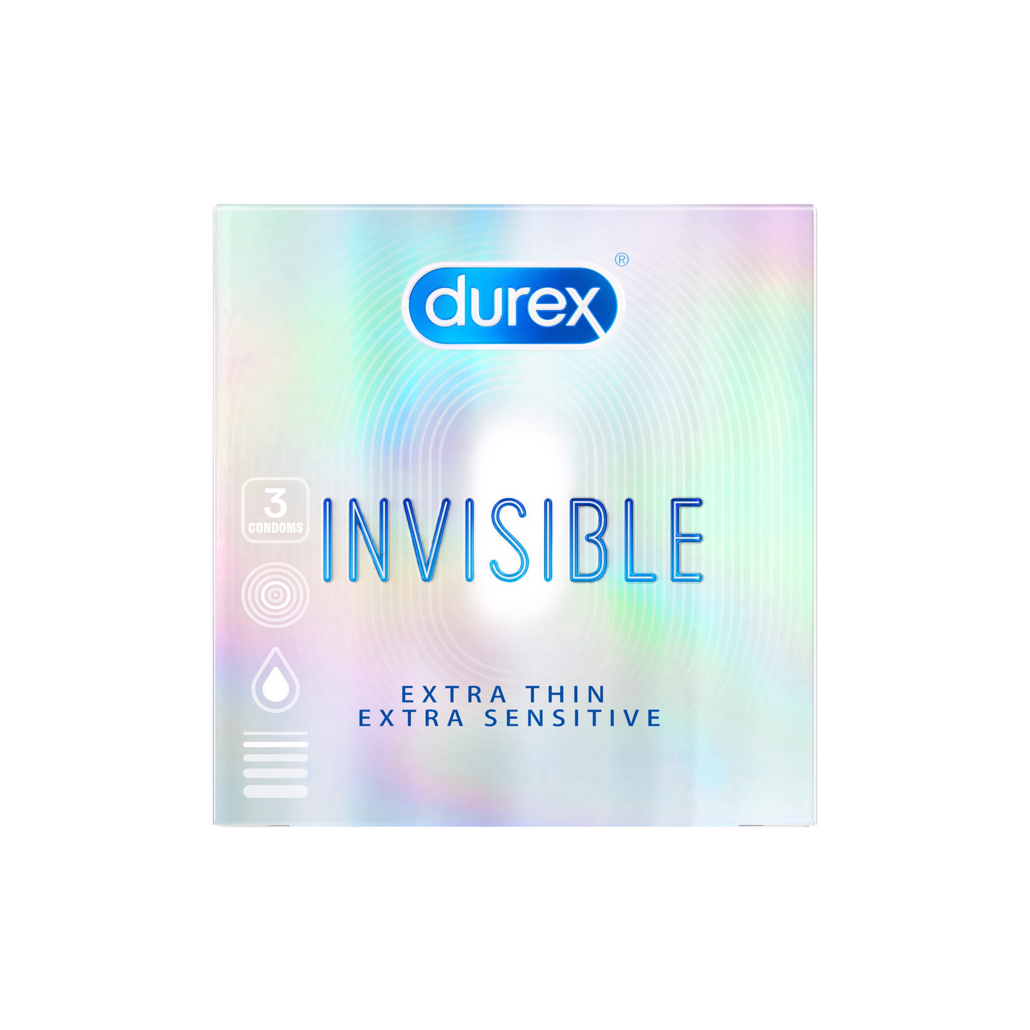 Bao cao su Durex Invisible Extra Thin Extra Sensitive siêu mỏng, vừa vặn và ôm sát (3 cái)-0