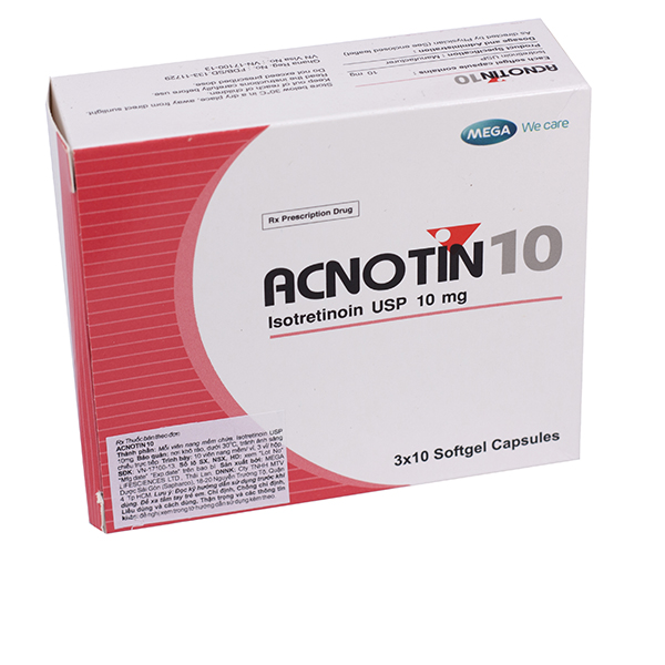 Viên nang Acnotin 10mg điều trị các dạng mụn trứng cá nặng (3 vỉ x 10 viên)-0