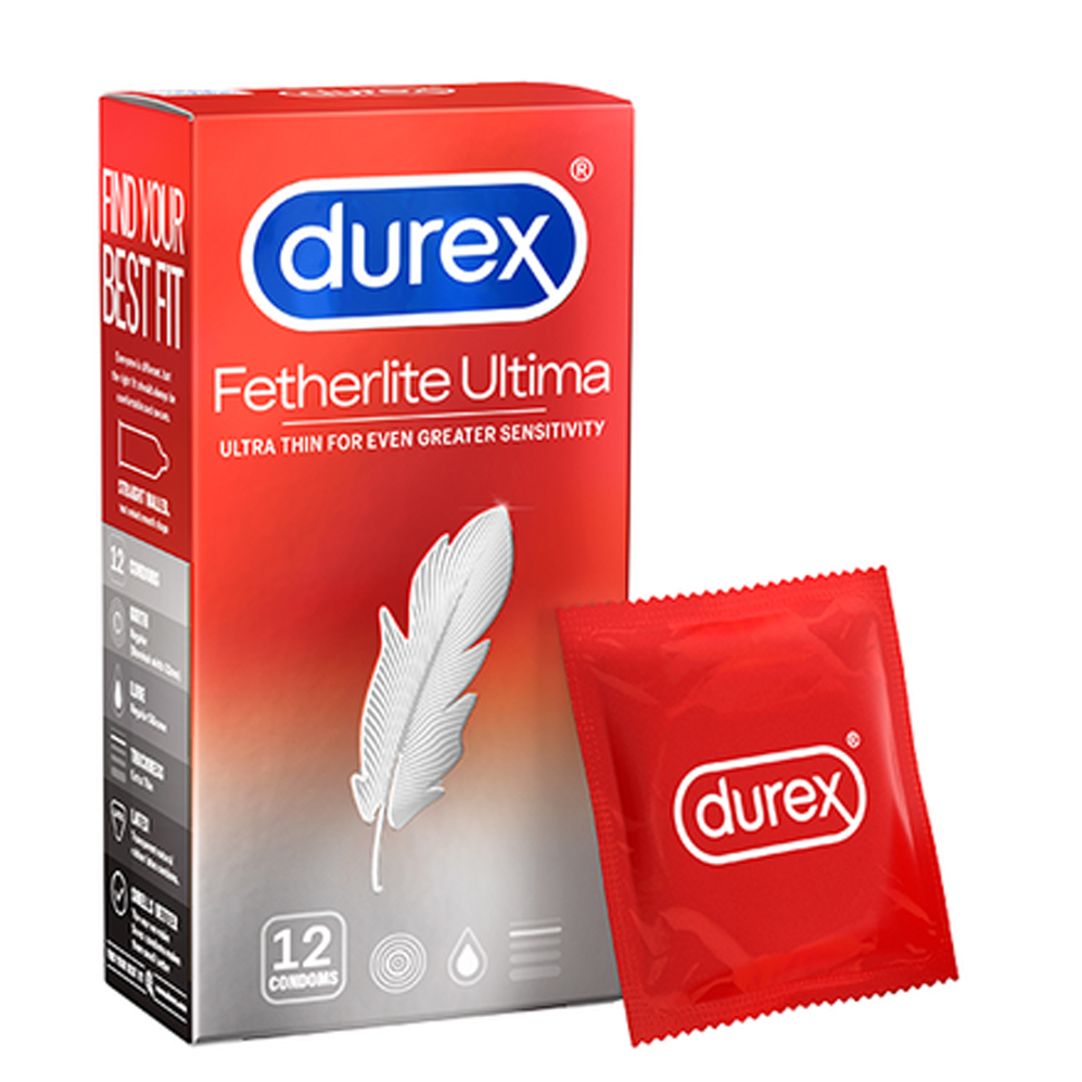 Bao cao su Durex Fetherlite Ultima siêu mỏng dùng tránh thai và các bệnh lây nhiễm (12 cái)