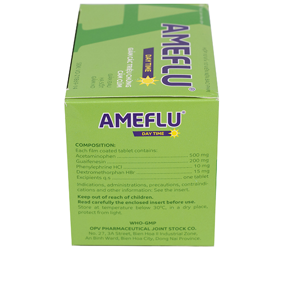 Thuốc Ameflu Day Time OPV giảm các triệu chứng cảm lạnh và cảm cúm (10 vỉ x 10 viên)-1