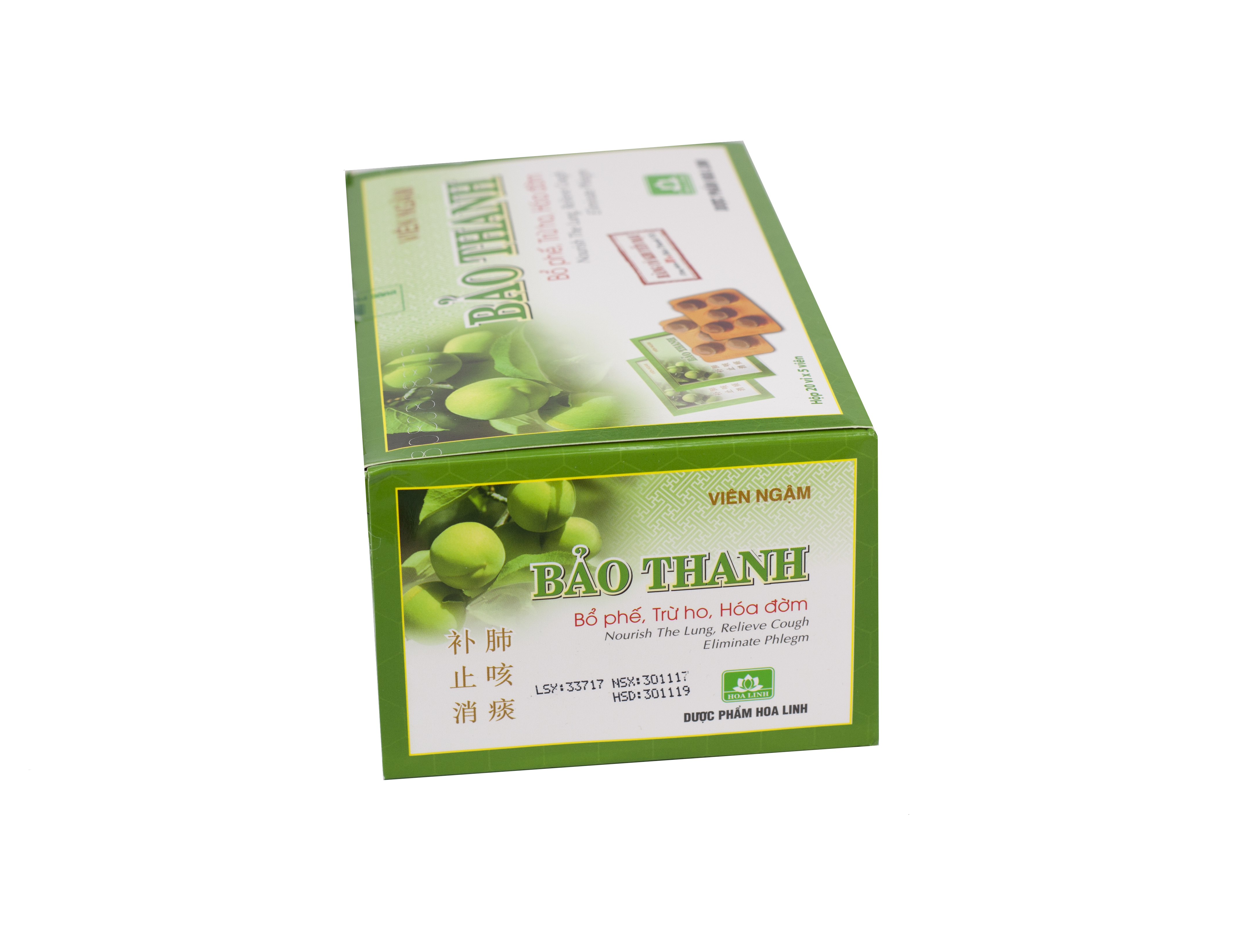 Viên ngậm Bảo Thanh Hoa Linh bổ phế, trừ ho, hoá đờm (20 vỉ x 5 viên)-1