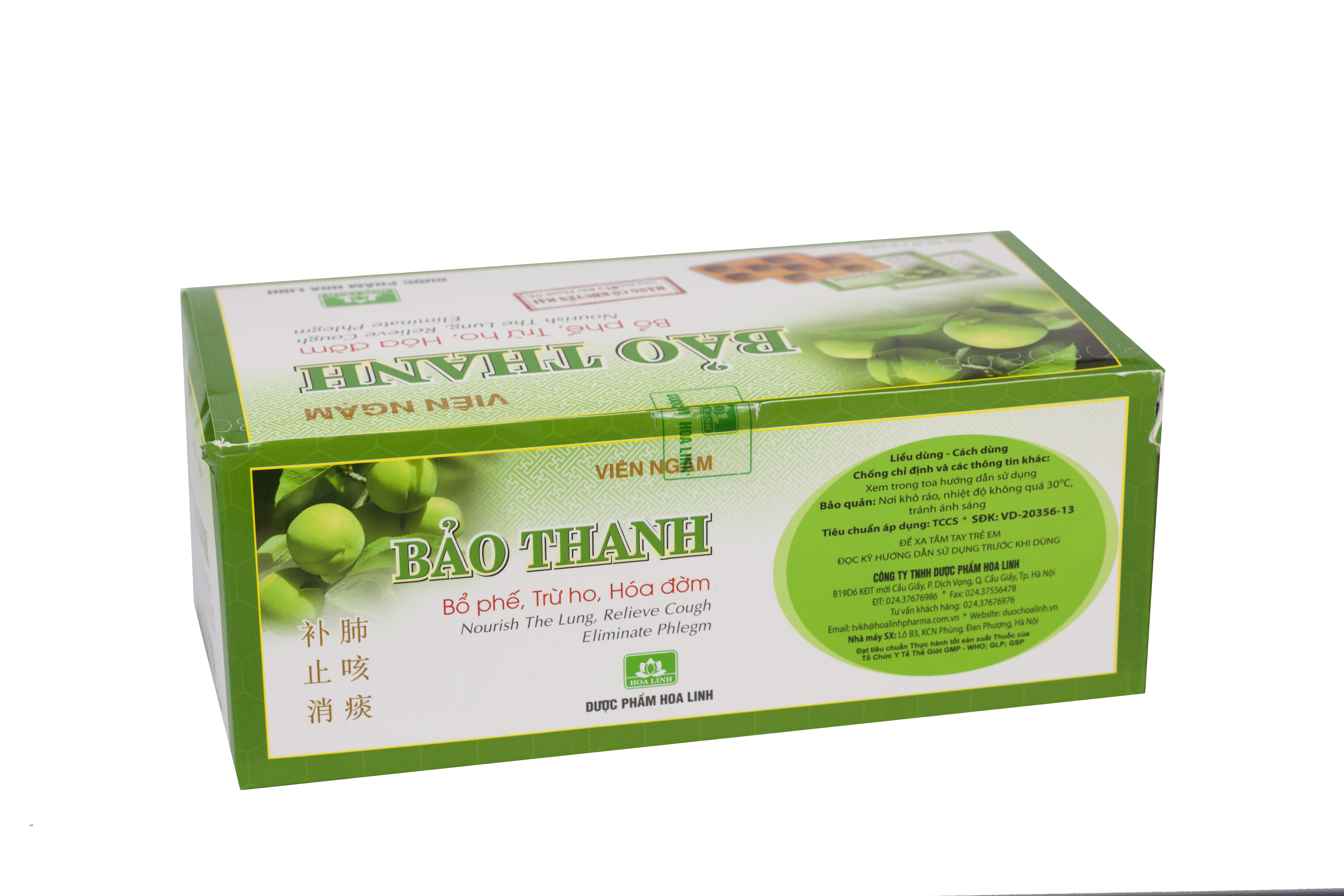 Viên ngậm Bảo Thanh Hoa Linh bổ phế, trừ ho, hoá đờm (20 vỉ x 5 viên)-2