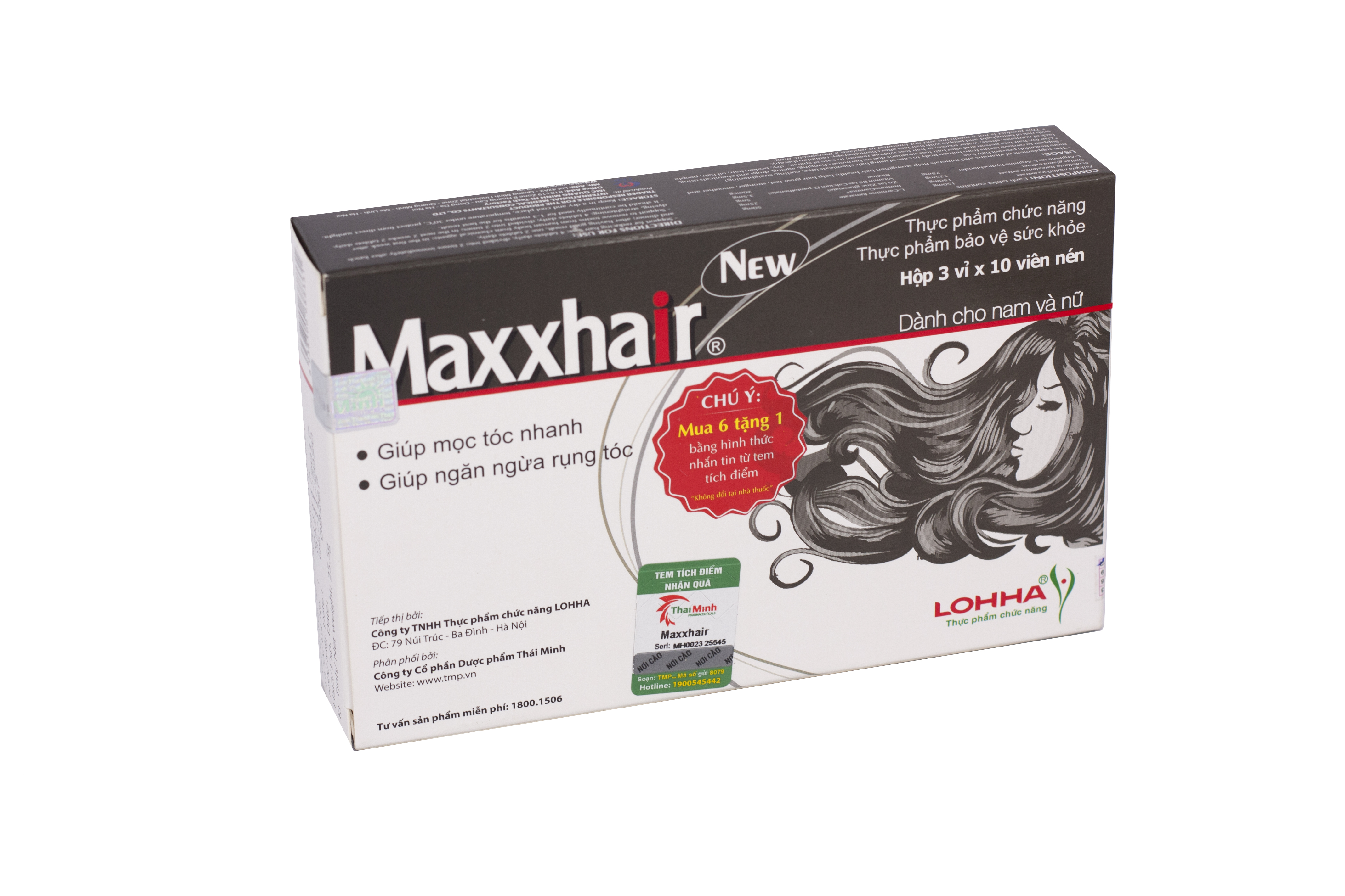 Viên uống Maxxhair New Thái Minh hỗ trợ tóc mọc chắc khỏe và giảm nguy cơ rụng tóc (3 vỉ x 10 viên)-3